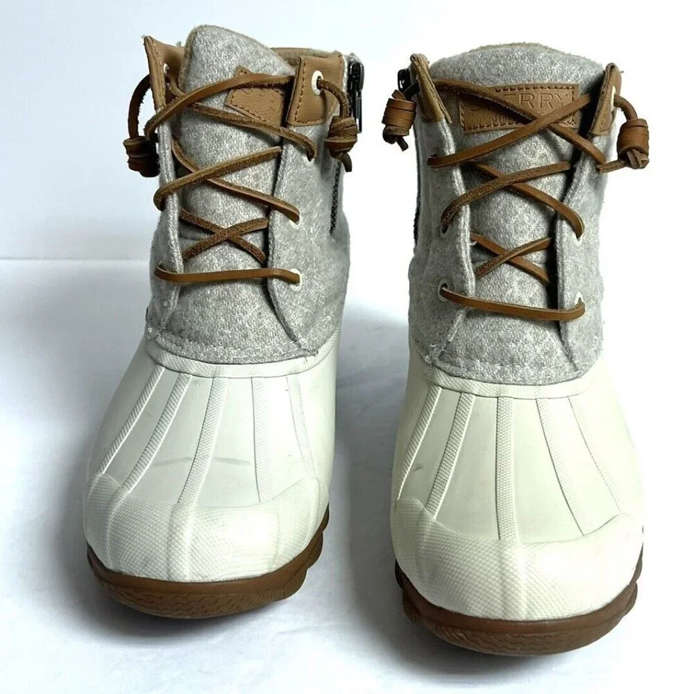 Sperry Women’s Syren Gulf Wool Ivory Winter Boots, Size 6.5M